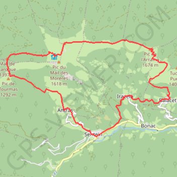 Itinéraire Circuit du Pic de l'Arraing, distance, dénivelé, altitude, carte, profil, trace GPS