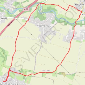 Itinéraire Gascougnolles fressines vaumoreau, distance, dénivelé, altitude, carte, profil, trace GPS