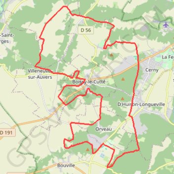 Itinéraire Rando Sud Essonne (RSE) à D'Huison-Longueville, distance, dénivelé, altitude, carte, profil, trace GPS