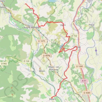 Itinéraire Arzeliers - Ribiers (Grande Traversée des Préalpes), distance, dénivelé, altitude, carte, profil, trace GPS