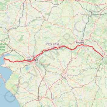 Itinéraire Loir à vélo : Saumur - Saint Brévin, distance, dénivelé, altitude, carte, profil, trace GPS