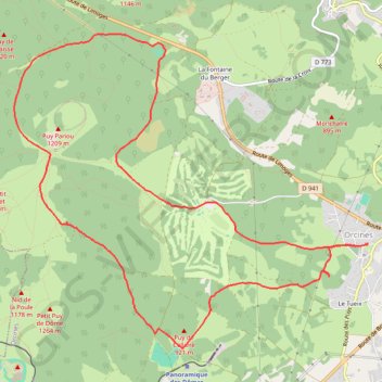 Itinéraire Le tour du Pariou depuis Orcines, distance, dénivelé, altitude, carte, profil, trace GPS