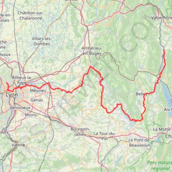 Itinéraire Saint-Didier-au-Mont-d'Or (69370), Métropole de Lyon, Auvergne-Rhône-Alpes, France - Seyssel (74910), Haute-Savoie, Auvergne-Rhône-Alpes, France, distance, dénivelé, altitude, carte, profil, trace GPS