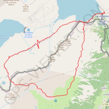 Itinéraire Col de la Terrasse, distance, dénivelé, altitude, carte, profil, trace GPS