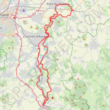 Itinéraire Au fil de l'Allier, de Pont-du-Château à Coudes, distance, dénivelé, altitude, carte, profil, trace GPS