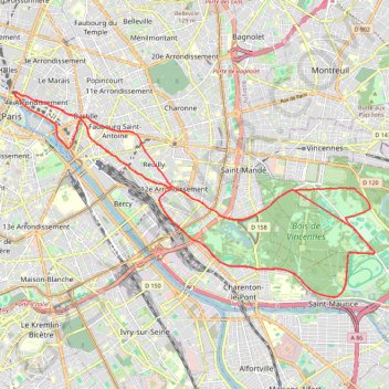 Itinéraire 1986 - marathon_paris 4180, distance, dénivelé, altitude, carte, profil, trace GPS