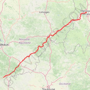 Itinéraire 16 Mont-de-Marsan - Marsat, distance, dénivelé, altitude, carte, profil, trace GPS
