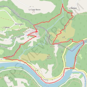 Itinéraire La Vinzelle - Grand-Vabre, distance, dénivelé, altitude, carte, profil, trace GPS