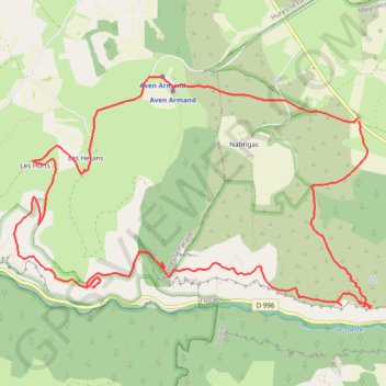Itinéraire Rando autour de Nabrigas les herans Causse Mejean, distance, dénivelé, altitude, carte, profil, trace GPS
