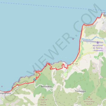 Itinéraire Propriano - Campomoro, distance, dénivelé, altitude, carte, profil, trace GPS