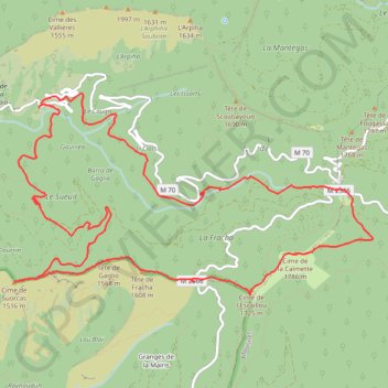 Itinéraire Col de Turini à la Cime de calmette par Suorcas, distance, dénivelé, altitude, carte, profil, trace GPS