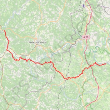 Itinéraire Rocamadour - Les Eyzies-de-Tayac-Sireuil, distance, dénivelé, altitude, carte, profil, trace GPS