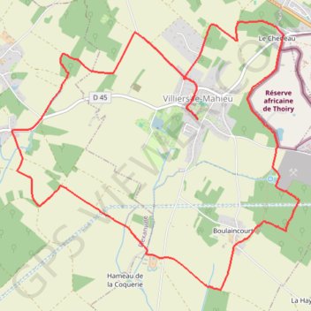 Itinéraire Villiers-le-Mahieu (78 - Yvelines), distance, dénivelé, altitude, carte, profil, trace GPS