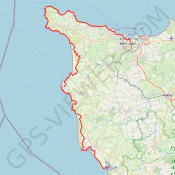 Itinéraire GR223 De Tourlaville à Portbail (Manche), distance, dénivelé, altitude, carte, profil, trace GPS
