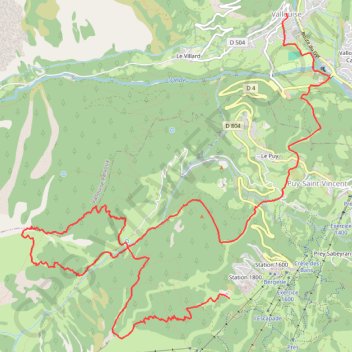 Itinéraire Course Puy-saint Vincent, distance, dénivelé, altitude, carte, profil, trace GPS