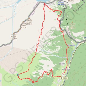 Itinéraire D'émosson à la Loriaz, distance, dénivelé, altitude, carte, profil, trace GPS