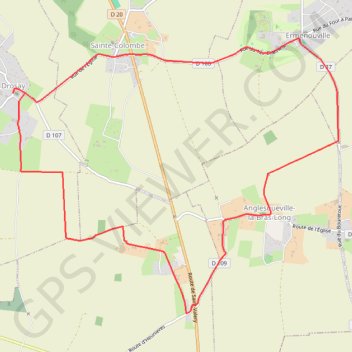 Itinéraire Le bois des Saules - Drosay, distance, dénivelé, altitude, carte, profil, trace GPS