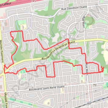 Itinéraire Loop walk - Gatineau, distance, dénivelé, altitude, carte, profil, trace GPS