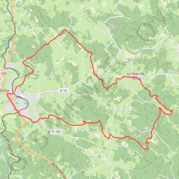 Itinéraire Vers le Mas de Tence, distance, dénivelé, altitude, carte, profil, trace GPS