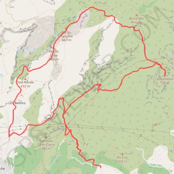 Itinéraire Garlaban Aubagne, distance, dénivelé, altitude, carte, profil, trace GPS