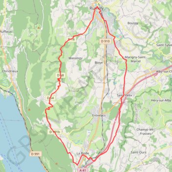 Itinéraire boucle du lycée de l'Albanais-4282825, distance, dénivelé, altitude, carte, profil, trace GPS
