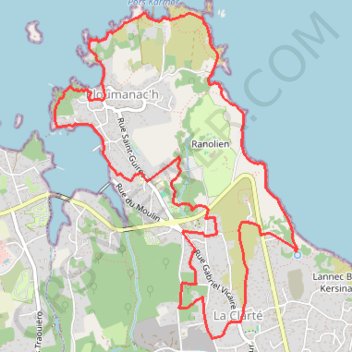 Itinéraire Les sentiers de Ploumanac'h - Perros-Guirec, distance, dénivelé, altitude, carte, profil, trace GPS