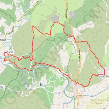 Itinéraire Chandolas, Chassezac, distance, dénivelé, altitude, carte, profil, trace GPS