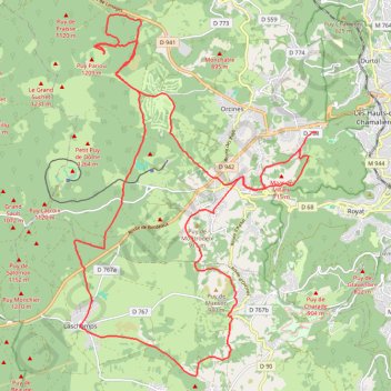Itinéraire Pariou, distance, dénivelé, altitude, carte, profil, trace GPS