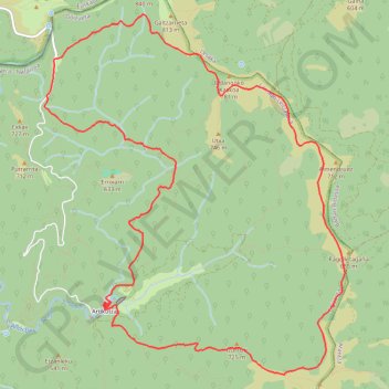 Itinéraire Artikuxa depuis la cabane forestière Oiartzun, distance, dénivelé, altitude, carte, profil, trace GPS