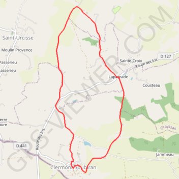 Itinéraire Clermont-Soubiran, vers la chapelle d'Aureillac - Pays de l'Agenais, distance, dénivelé, altitude, carte, profil, trace GPS