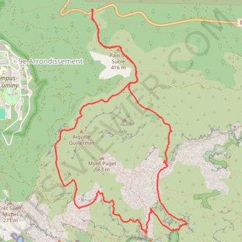 Itinéraire Col de la Gineste Grande Candelle, distance, dénivelé, altitude, carte, profil, trace GPS