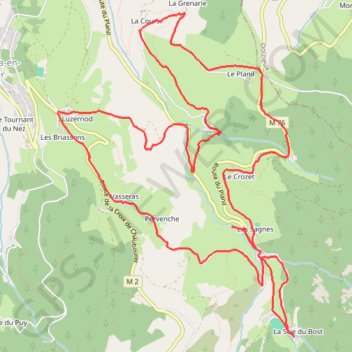 Itinéraire Les sagnes, distance, dénivelé, altitude, carte, profil, trace GPS