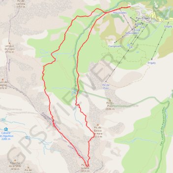 Itinéraire Pic de la Géla par Piau Engaly, distance, dénivelé, altitude, carte, profil, trace GPS