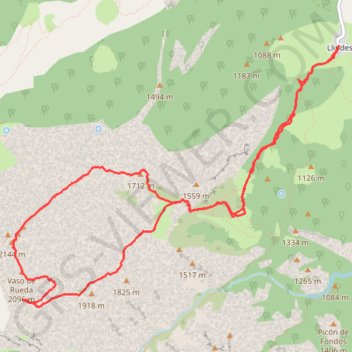 Itinéraire Peña Rueda, distance, dénivelé, altitude, carte, profil, trace GPS