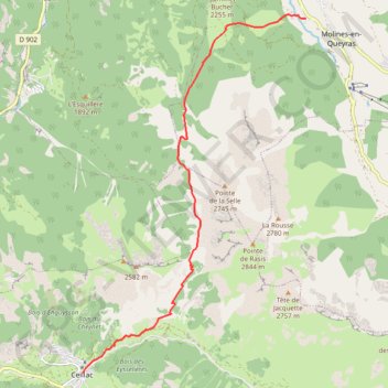 Itinéraire La rua ceillac, distance, dénivelé, altitude, carte, profil, trace GPS