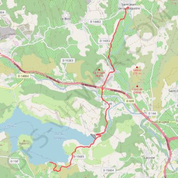 Itinéraire Saint-Jean-de-la-Blaquière to Lac du Salagou, distance, dénivelé, altitude, carte, profil, trace GPS