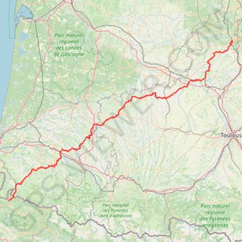 Itinéraire GR 65, distance, dénivelé, altitude, carte, profil, trace GPS