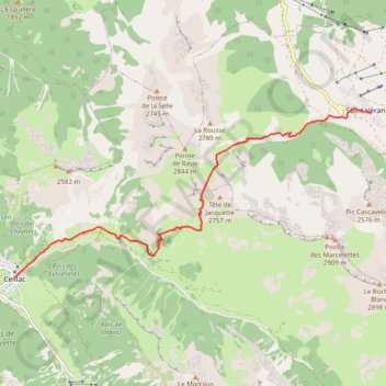 Itinéraire 2ème jour du tour du Queyras, distance, dénivelé, altitude, carte, profil, trace GPS
