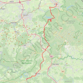 Itinéraire test, distance, dénivelé, altitude, carte, profil, trace GPS