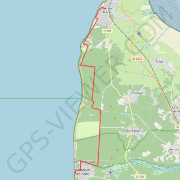 Itinéraire Compostelle - Voie du littoral - Soulac - Montalivet, distance, dénivelé, altitude, carte, profil, trace GPS