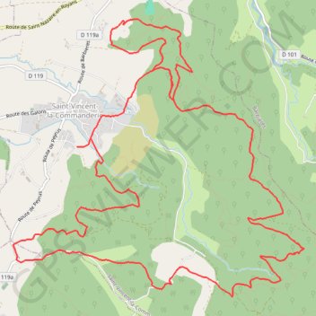 Itinéraire Trail de Saint-Vincent la Commanderie, distance, dénivelé, altitude, carte, profil, trace GPS
