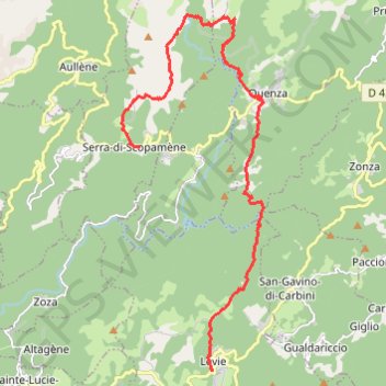 Itinéraire Mare a Mare Sud - De Levie à Serra di Scopamena, distance, dénivelé, altitude, carte, profil, trace GPS