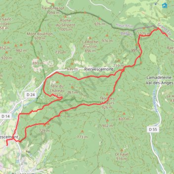 Itinéraire Baerenko^f, distance, dénivelé, altitude, carte, profil, trace GPS