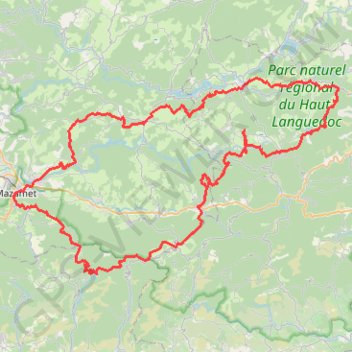Itinéraire Tour du Haut Languedoc, distance, dénivelé, altitude, carte, profil, trace GPS