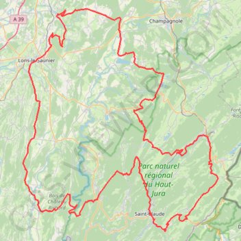 Itinéraire Tour du Jura à vélo sportif - Lons-le-Saunier, distance, dénivelé, altitude, carte, profil, trace GPS