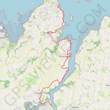 Itinéraire Autour de Tréguier, distance, dénivelé, altitude, carte, profil, trace GPS