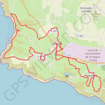 Itinéraire L'Ode au Raz des Haguards - Jobourg, distance, dénivelé, altitude, carte, profil, trace GPS