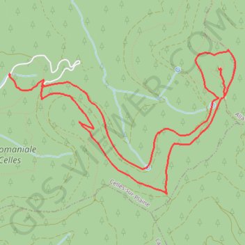Itinéraire GPX Download: Boucle Tête du Coquin – Pain de sucre au départ de Celles-sur-Plaine, distance, dénivelé, altitude, carte, profil, trace GPS