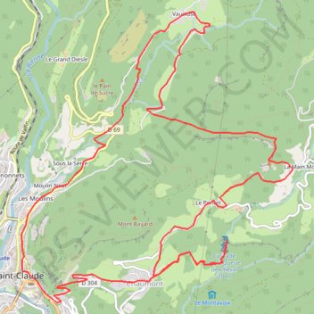Itinéraire Autour de Saint-Claude, distance, dénivelé, altitude, carte, profil, trace GPS