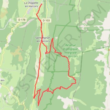 Itinéraire Hauts plateaux du Vercors, distance, dénivelé, altitude, carte, profil, trace GPS